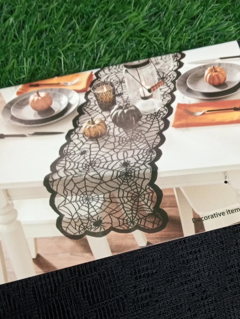 👻 Halloween Black Lace Spiderweb Table Runner